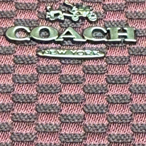 Coach Lexy Burgundy Brown leather trim zip wallet+Dustbag NWOT - Picture 6 of 9